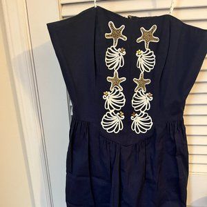 Navy Beach Theme Strapless Lilly Pulitzer Cocktail Dress (Size 8)